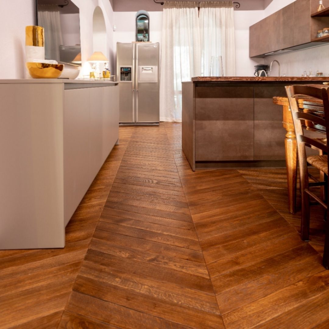 pavimento in legno per cucina
